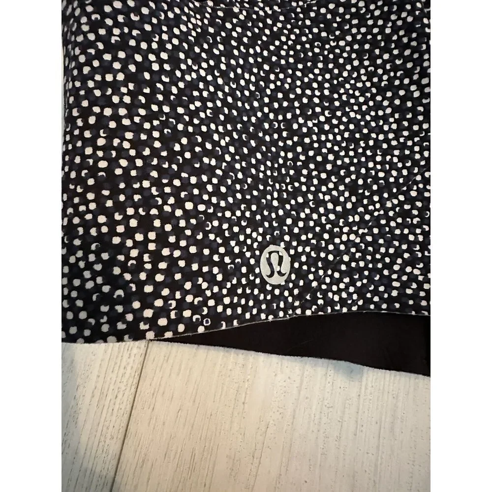 LULULEMON Enlite Bra Sz 34DD Front Zip Double Dimension Starlight‎ Black White